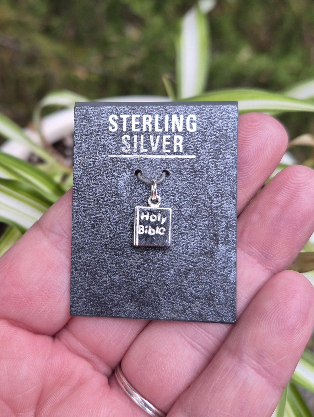 Holy Bible Charm Book Signed Jezlaine Sterling Silver Jez 925 Vintage Old Stock